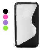 Protective Arc-pattern Case for iPhone 4/4S - Vert pale, pourpre
