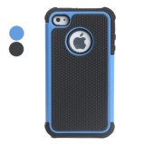 Etui de Protection Antichocs et Etui en Plastique pour iPhone 4/4S - Noir, bleu