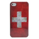 Antique cas drapeau suisse pour iphone 4 et 4s