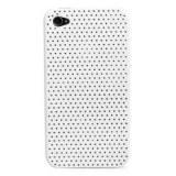 Ultra mince en caoutchouc mat maillage couvercle étui rigide pour iPhone 4 et 4s (blanc)