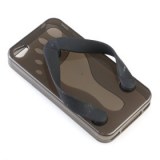 Flip-flageller cas couvrent pantoufle de TPU pour iPhone 4 - Rose, bleu ciel