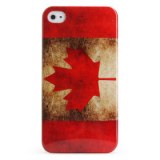 De protection style rétro boîtier en polycarbonate pour iPhone 4 et 4s (drapeau canadien)
