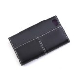 Etui en Cuir PU, Portefeuille pour iPhone 4 - Noir/Violet