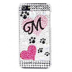 Heart Pattern avec étui diamant de surface dure pour l'iPhone 5