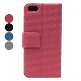 Diamant grains Case en cuir PU pour iPhone 5- Noir, gris
