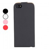 Simple Style de PU Leather Case Full Body pour iPhone 5 - Noir, blanc