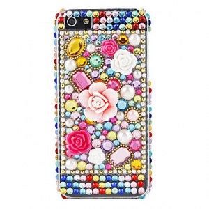 Colorful Flower et arr��t du diamant en surface dure pour l'iPhone 5