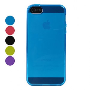 IPC5-33/Etui Souple Simple en TPU pour iPhone 5 - Vert olive, noir