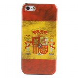 Rétro Type de boîtier espagnol motif drapeau dur pour iPhone 5