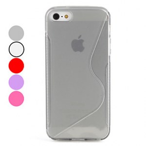 S-Forme TPU Soft Case pour iPhone 5-Rose, blanc