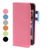 Les ruches étui en cuir PU modèle avec fente pour carte et Hang corde pour iPhone 5- No...