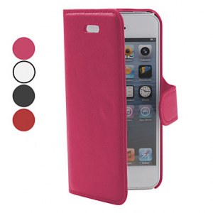 Cross Grain Leather Case Lignes PU pour iPhone 5- Bordeaux, mauve