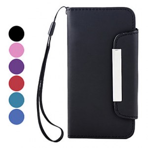 Solide étui en cuir PU Couleur avec fente pour carte pour l'iPhone 5-Marron, bleu