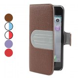 Deux tonalité étui en cuir PU Couleur avec fente pour carte pour l'iPhone 5