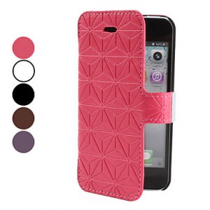 Décoratif étui en cuir PU modèle avec fente pour carte pour l'iPhone 5- Noir, marron