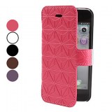 Décoratif étui en cuir PU modèle avec fente pour carte pour l'iPhone 5- Noir, marron