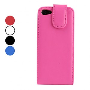 Simple étui en cuir PU pour iPhone Conception 5- Noir, bleu