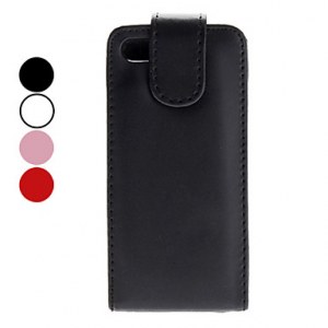 Etui en cuir PU pour iPhone 5- Rose, rouge