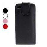 Etui en cuir PU pour iPhone 5- Rose, rouge