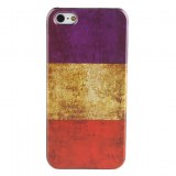 Rétro Type de boîtier belge motif drapeau dur pour iPhone 5