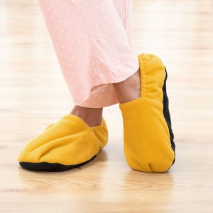 SHOP-STORY - HOT SOX YELLOW : Chaussons Chauffants Micro-Ondes