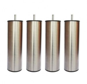 Lot de 4 pieds sommier acier inox
