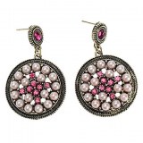 Rétro Brillant Boucles d'oreilles disques Pearl Stud