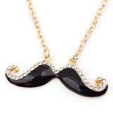 Collier plaqué or en alliage de Zircon acrylique Moustache de modèle