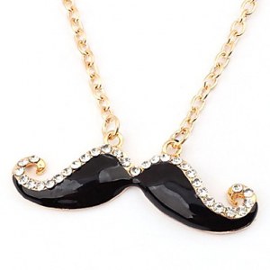 Collier plaqué or en alliage de Zircon acrylique Moustache de modèle