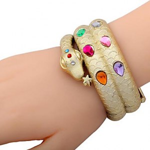 Fashionable Resin Pierres de Strass Serpent Bracelet de Bangle