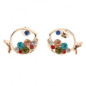Boucles d'oreilles diamants colorés poissons clown