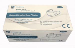 Masques chirurgicaux haute filtration Type II EN14683/ Certifiés CE