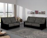 Canapé Bornos 3+2 Déhoussable Gris et Noir