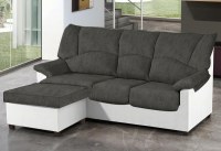 Canapé Bornos Angle réversible Gris et Blanc