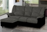 Canapé Bornos Angle réversible Gris et Noir