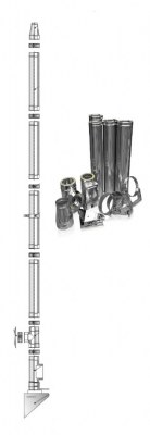 Kit de système de cheminée 130 mm isole en inox