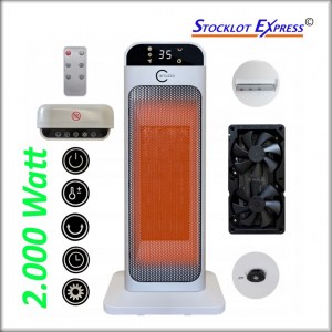 Lot de chauffage électrique PTC céramique Carruzzo® radiateur électrique 2000W radiateu...