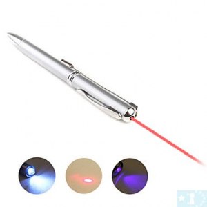 5-in-1 pointeur laser (laser + LED + stylet + uv + stylo à bille)