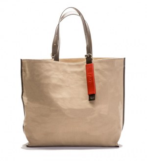 Grand cabas super beau en toile de coton et détails en cuir