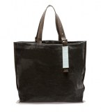 Grand cabas super beau en toile de coton et détails en cuir