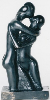 Statuette En Bronze (Le Couple) Originaire Du Burkina Faso