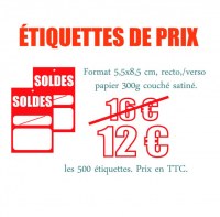 ETIQUETTE À TROU SOLDES TRADITION ROUGE
