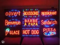 Enseigne lumineuse led ouvert pizza tacos.....