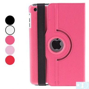 Etui en Cuir PU, Rotation 360 Degrés pour iPad Mini - Rouge, rose