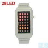 Montre led avec bracelet en acier argente