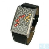 28 Binary LED 3 Color Light Digital Lady Wrist Watch