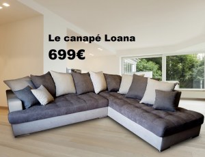 DIRECT GROSSISTE CANAPE LOANA AVEC SES COUSSINS