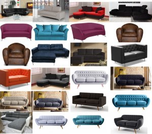 Lot de 28 canapés neufs sous emballage : canapé 2 et 3 places , fauteuils