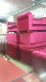 Lot de canapé Chesterfield en velours rouge