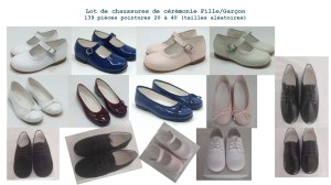 Lot de chaussures 139 paires filles/garçon tailles 20 à 40